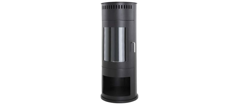 Corbo Vapaa Pyöreä Etanoliuuni 112x45x45 cm lasia ja ruostumatonta terästä, Musta