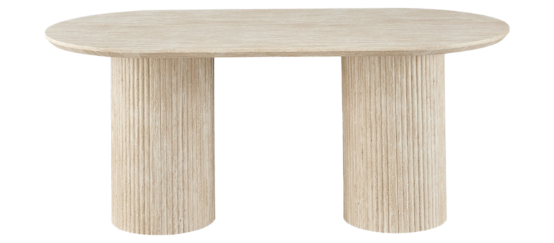 Soikea Ruokapöytä Uppveda 180x90 cm Travertiini Ulkonäkö, Musta/Valkoinen