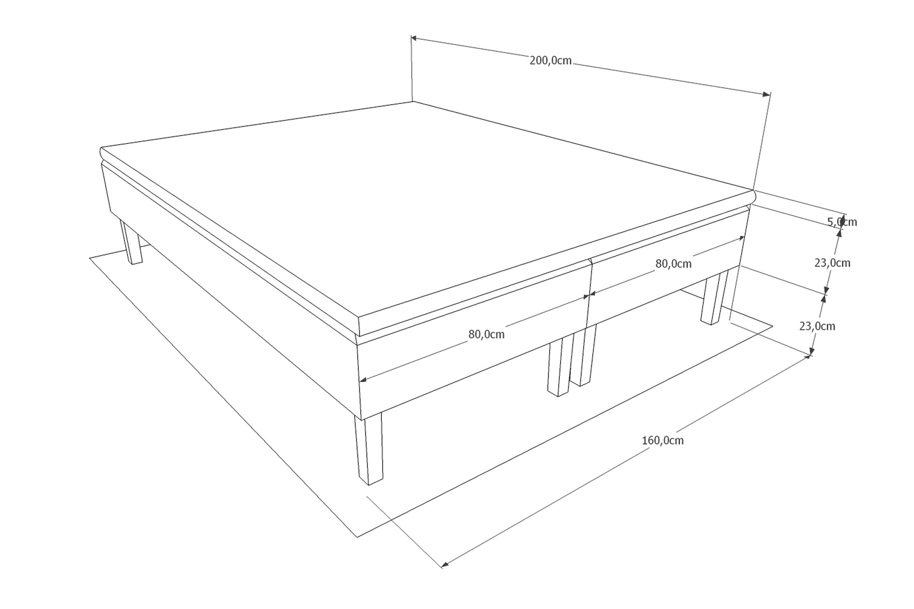 Runkosänky Ystad Lyx 160x200 - Parisänky | Kodin1.com