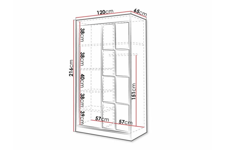 Lasten kaappi Aberfelt 120x216 cm - Musta - Huonekalut - Lasten kalusteet - Lastenhuoneen säilytys - Lasten kaappi