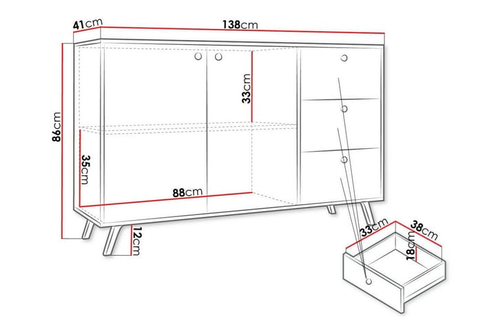 Lastenkaappi Emyvale 138x86 cm - Musta - Huonekalut - Lasten kalusteet - Lastenhuoneen säilytys - Lasten kaappi