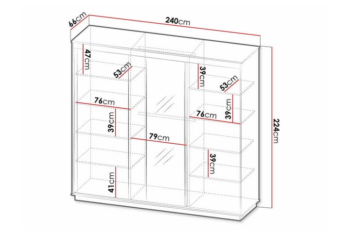 Lastenkaappi Strathy 240x224 cm - Musta - Huonekalut - Lasten kalusteet - Lastenhuoneen säilytys - Lasten kaappi