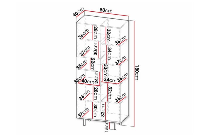 Lasten hylly Staffin 80 cm - Musta - Huonekalut - Lasten kalusteet - Lastenhuoneen säilytys - Lastenhuoneen hylly - Kirjahylly lastenhuoneeseen