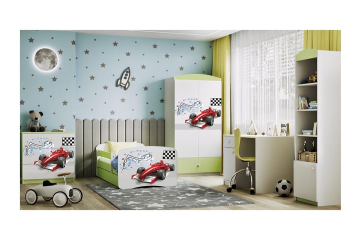 Lastensänky Formula 140x70 cm Vihreä - Babydreams - Huonekalut - Lasten kalusteet - Lastensängyt & juniorisängyt - Tavallinen lastensänky