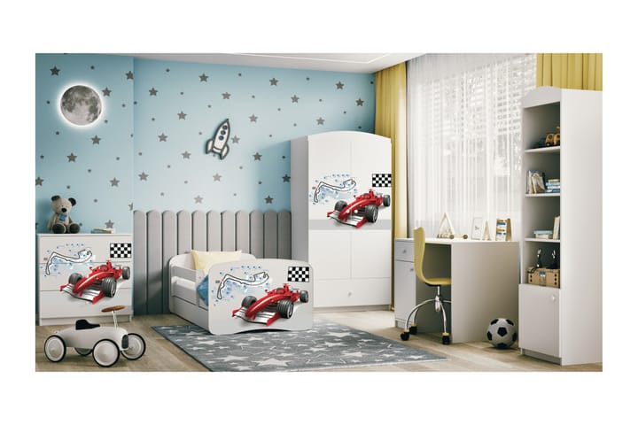 Lastensänky Formula 140x70 cm patjalla Valkoinen - Babydreams - Huonekalut - Lasten kalusteet - Lastensängyt & juniorisängyt - Tavallinen lastensänky