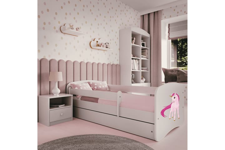 Lastensänky Yksisarvinen 140x70 cm Vaaleanpunainen - Babydreams - Huonekalut - Lasten kalusteet - Lastensängyt & juniorisängyt - Tavallinen lastensänky