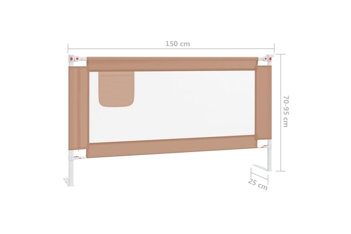 Turvalaita sänkyyn harmaanruskea 150x25 cm kangas - Taupe - Huonekalut - Lasten kalusteet - Lastensängyt & juniorisängyt