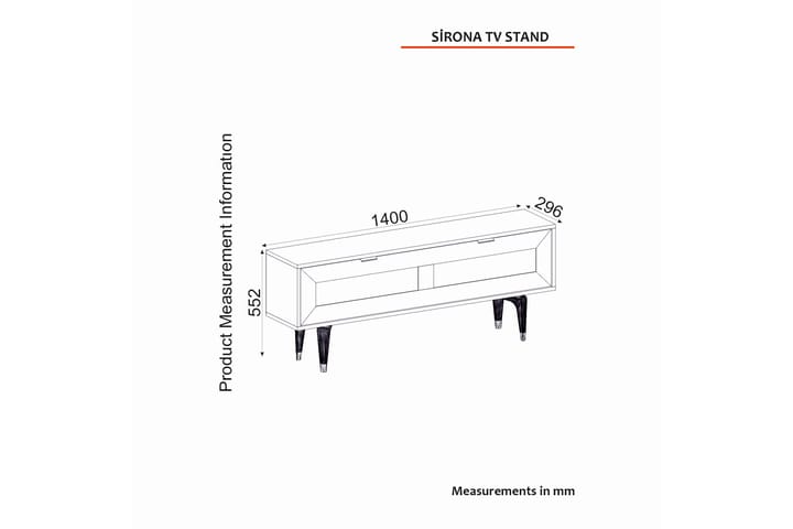 Sirona tv-taso 140x29,6 cm ruskea - Hanah Home - Huonekalut - TV- & Mediakalusteet - Tv taso & Mediataso