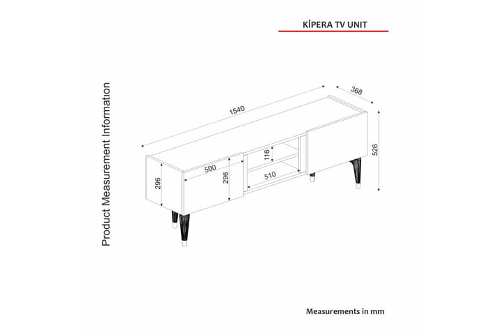 Kipera tv-kalustesetti 154x36,8 cm ruskea - Hanah Home - Huonekalut - TV- & Mediakalusteet - TV-kalustepaketti