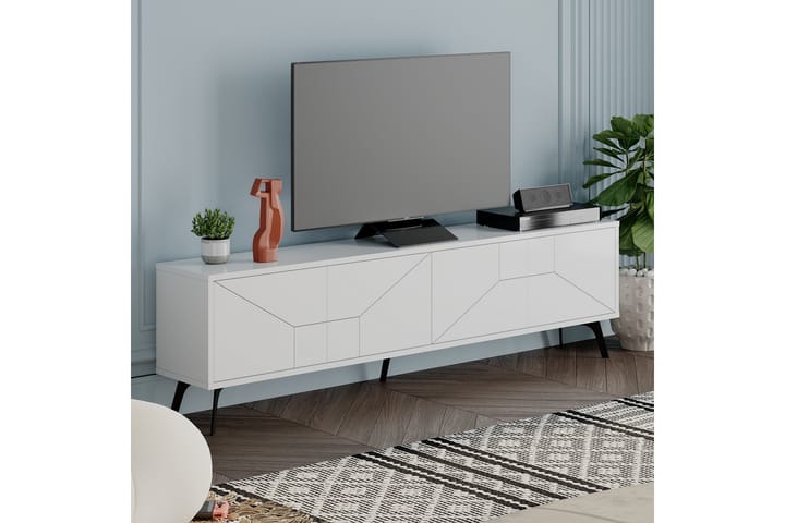 Dune tv-taso 180x29,6 cm valkoinen - Hanah Home - Huonekalut - TV- & Mediakalusteet - Tv taso & Mediataso