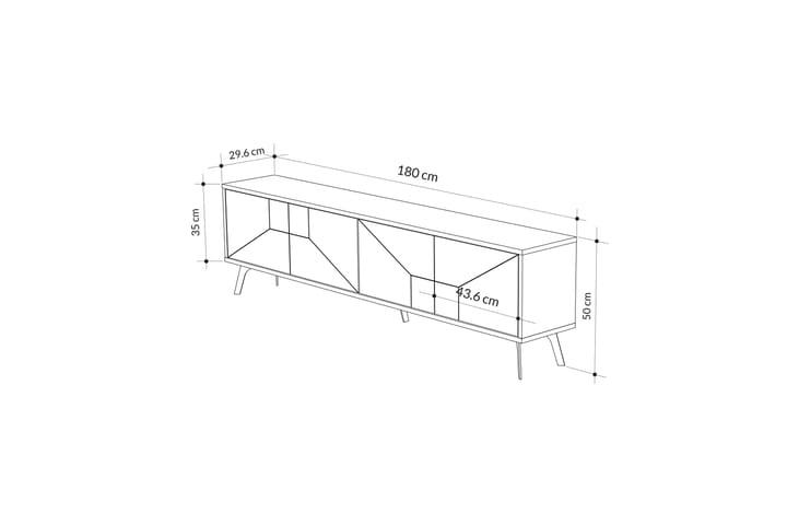 Dune tv-taso 180x29,6 cm valkoinen - Hanah Home - Huonekalut - TV- & Mediakalusteet - Tv taso & Mediataso