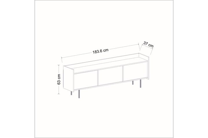 Atlas tv-taso 183,6x37 cm valkoinen - Hanah Home - Huonekalut - TV- & Mediakalusteet - Tv taso & Mediataso