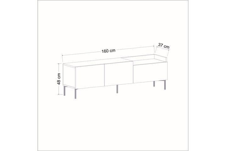 Mijara tv-taso 160x37 cm musta - Hanah Home - Huonekalut - TV- & Mediakalusteet - Tv taso & Mediataso