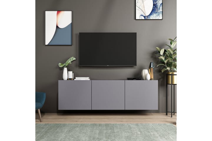 Bruce tv-taso 150x31 cm musta - Hanah Home - Huonekalut - TV- & Mediakalusteet - Tv taso & Mediataso