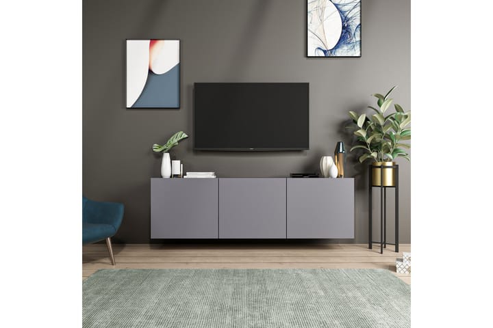 Bruce tv-taso 150x31 cm musta - Hanah Home - Huonekalut - TV- & Mediakalusteet - Tv taso & Mediataso