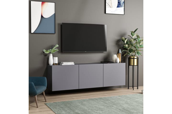 Bruce tv-taso 150x31 cm musta - Hanah Home - Huonekalut - TV- & Mediakalusteet - Tv taso & Mediataso