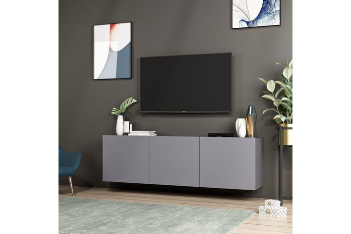 Bruce tv-taso 150x31 cm musta - Hanah Home - Huonekalut - TV- & Mediakalusteet - Tv taso & Mediataso