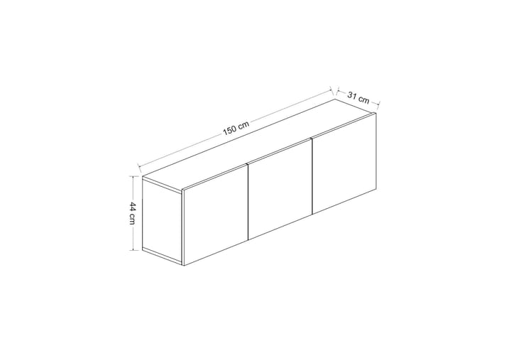 Bruce tv-taso 150x31 cm musta - Hanah Home - Huonekalut - TV- & Mediakalusteet - Tv taso & Mediataso