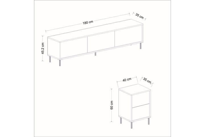 Imaj tv-kalustesetti 180x35 cm musta - Hanah Home - Huonekalut - TV- & Mediakalusteet - TV-kalustepaketti