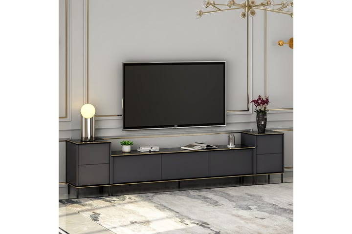 Imaj tv-kalustesetti 180x35 cm musta - Hanah Home - Huonekalut - TV- & Mediakalusteet - TV-kalustepaketti