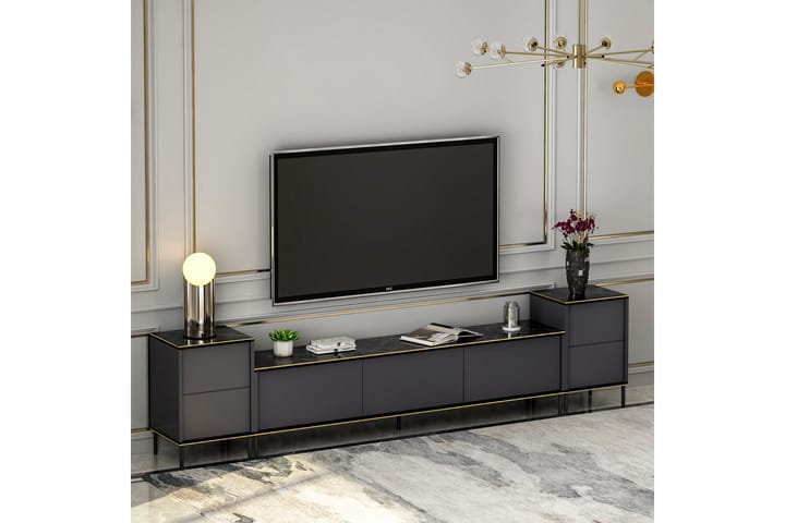 Imaj tv-kalustesetti 180x35 cm musta - Hanah Home - Huonekalut - TV- & Mediakalusteet - TV-kalustepaketti