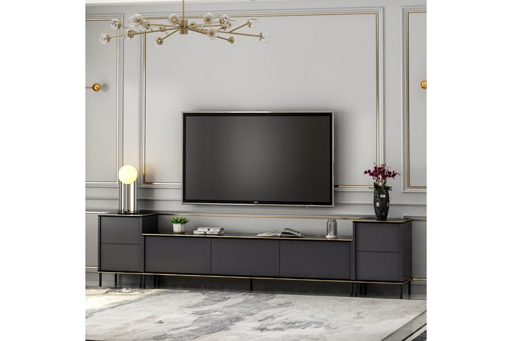 Imaj tv-kalustesetti 180x35 cm musta - Hanah Home - Huonekalut - TV- & Mediakalusteet - TV-kalustepaketti