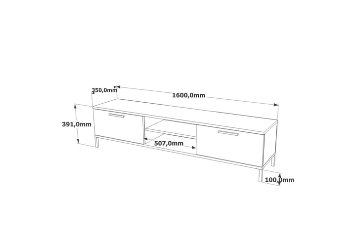 Jahida tv-kalustesetti 160x35 cm tummansininen/musta - Hanah Home - Huonekalut - TV- & Mediakalusteet - TV-kalustepaketti