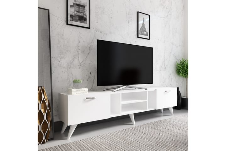 Rudy tv-taso 180x29,6 cm valkoinen - Hanah Home - Huonekalut - TV- & Mediakalusteet - Tv taso & Mediataso