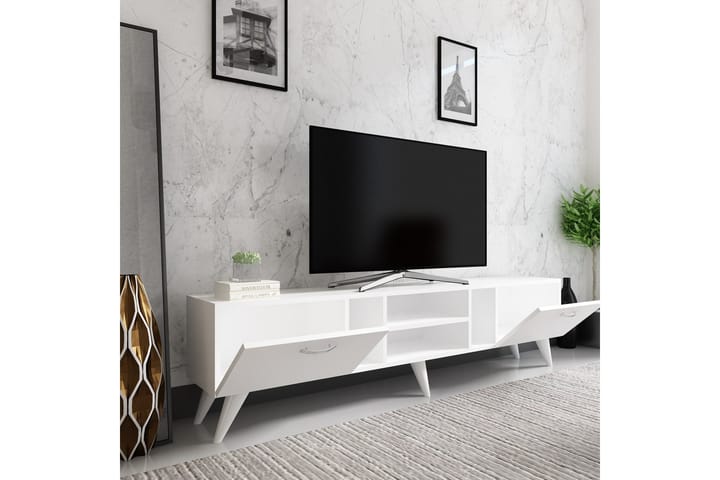 Rudy tv-taso 180x29,6 cm valkoinen - Hanah Home - Huonekalut - TV- & Mediakalusteet - Tv taso & Mediataso