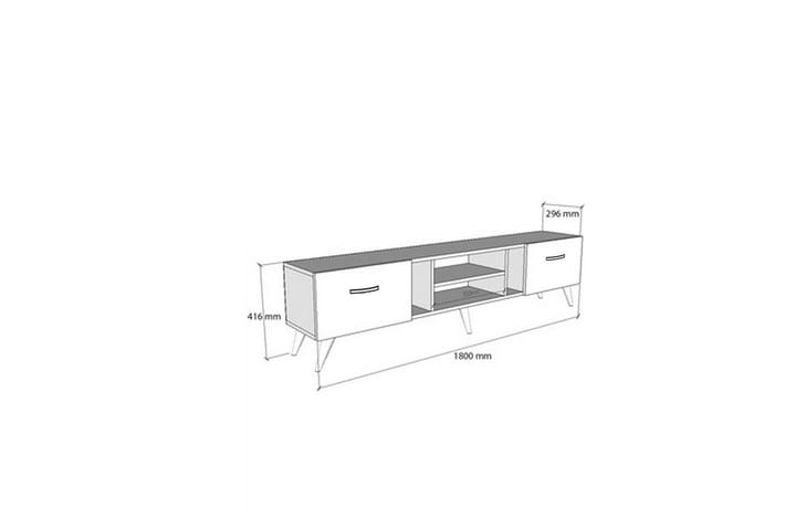 Rudy tv-taso 180x29,6 cm ruskea - Hanah Home - Huonekalut - TV- & Mediakalusteet - Tv taso & Mediataso