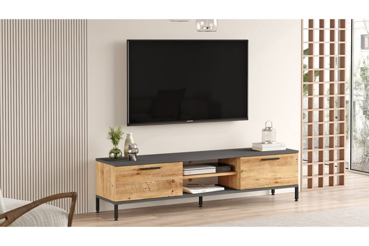 Jahida tv-kalustesetti 160x35 cm tummansininen/musta - Hanah Home - Huonekalut - TV- & Mediakalusteet - TV-kalustepaketti