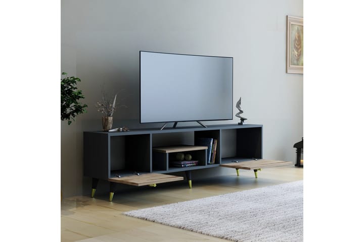 Irma tv-taso 150x29,6 cm ruskea/musta - Hanah Home - Huonekalut - TV- & Mediakalusteet - Tv taso & Mediataso