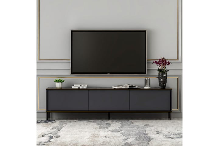 Imaj tv-taso 180x35 cm musta - Hanah Home - Huonekalut - TV- & Mediakalusteet - Tv taso & Mediataso