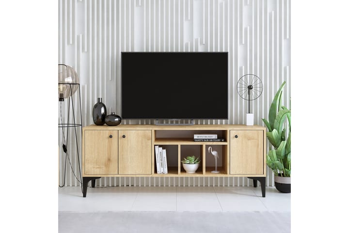 Luna tv-taso 150x40 cm ruskea - Hanah Home - Huonekalut - TV- & Mediakalusteet - Tv taso & Mediataso