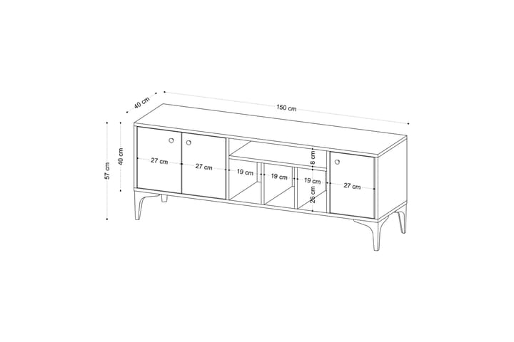 Luna tv-taso 150x40 cm ruskea - Hanah Home - Huonekalut - TV- & Mediakalusteet - Tv taso & Mediataso