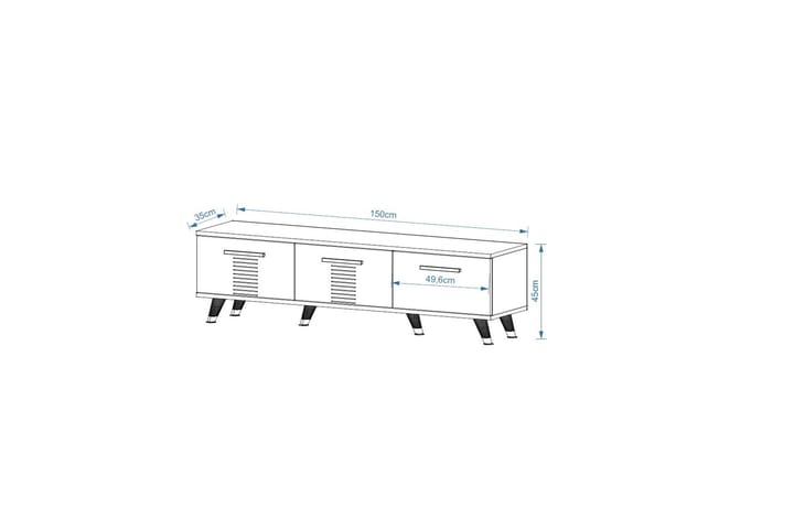 Asimo tv-taso 150x35 cm ruskea - Hanah Home - Huonekalut - TV- & Mediakalusteet - Tv taso & Mediataso