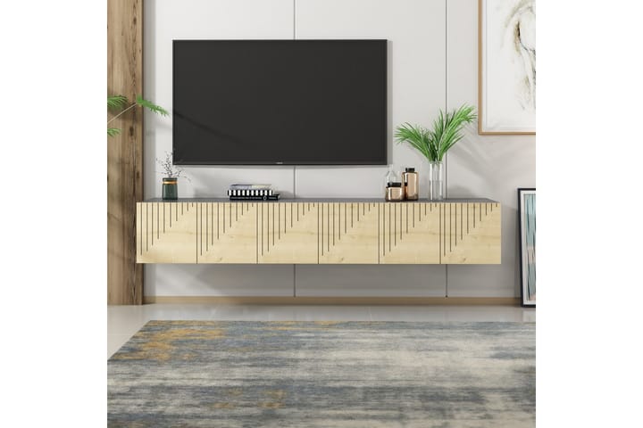 Artemis tv-taso 180x37 cm ruskea/musta - Hanah Home - Huonekalut - TV- & Mediakalusteet - Tv taso & Mediataso