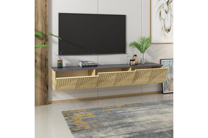 Artemis tv-taso 180x37 cm ruskea/musta - Hanah Home - Huonekalut - TV- & Mediakalusteet - Tv taso & Mediataso