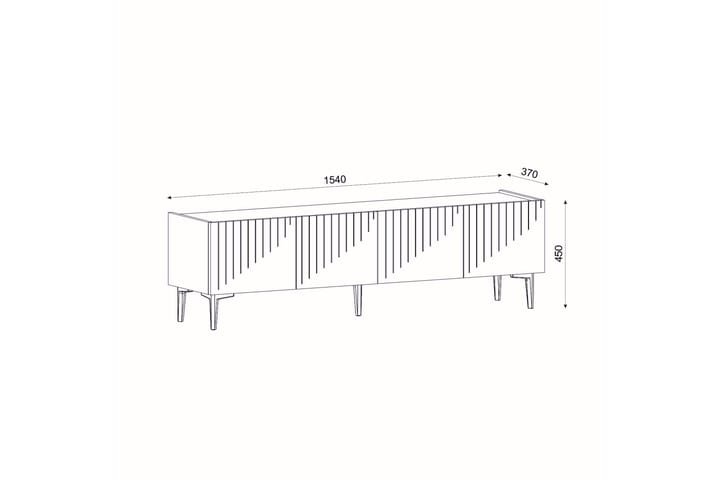 Draw tv-taso 154x37 cm valkoinen/musta - Hanah Home - Huonekalut - TV- & Mediakalusteet - Tv taso & Mediataso