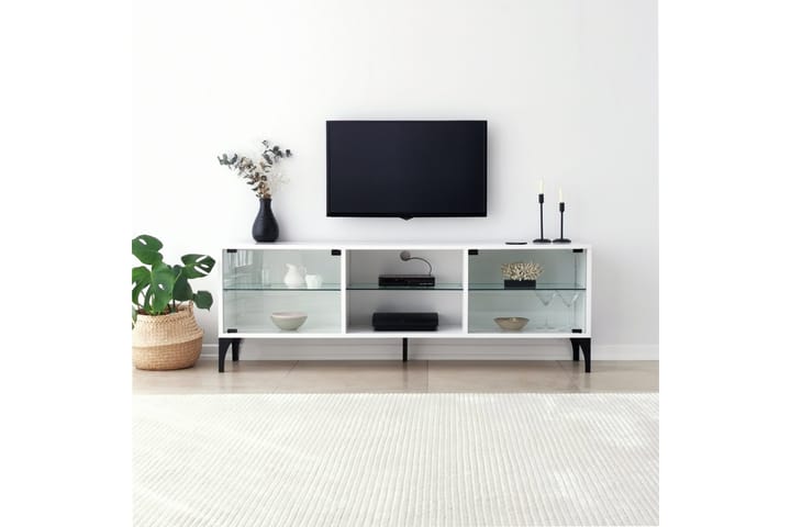 Kashiwa tv-taso 160x35 cm valkoinen - Hanah Home - Huonekalut - TV- & Mediakalusteet - Tv taso & Mediataso