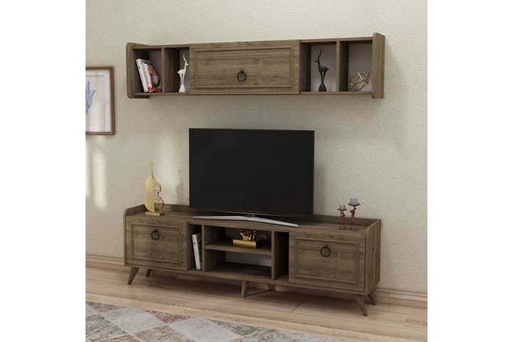 Alyasmin tv-kalustesetti 180x27 cm ruskea - Hanah Home - Huonekalut - TV- & Mediakalusteet - TV-kalustepaketti