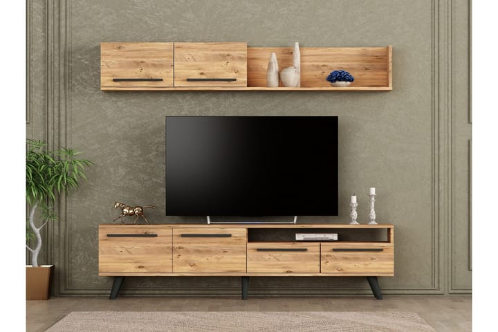 Mono tv-kalustesetti 180x22 cm tummansininen - Hanah Home - Huonekalut - TV- & Mediakalusteet - TV-kalustepaketti