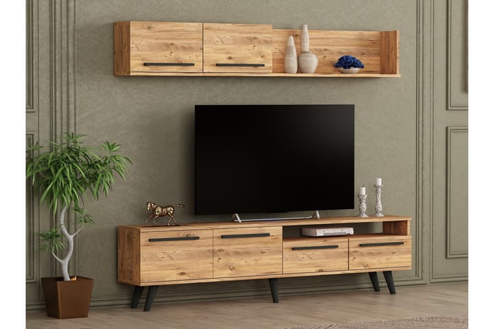 Mono tv-kalustesetti 180x22 cm tummansininen - Hanah Home - Huonekalut - TV- & Mediakalusteet - TV-kalustepaketti