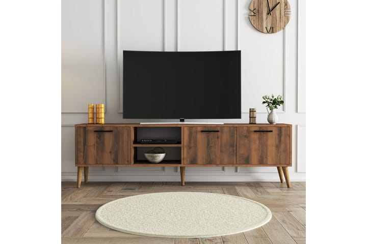 Essexa tv-taso 180x35 cm ruskea - Hanah Home - Huonekalut - TV- & Mediakalusteet - Tv taso & Mediataso