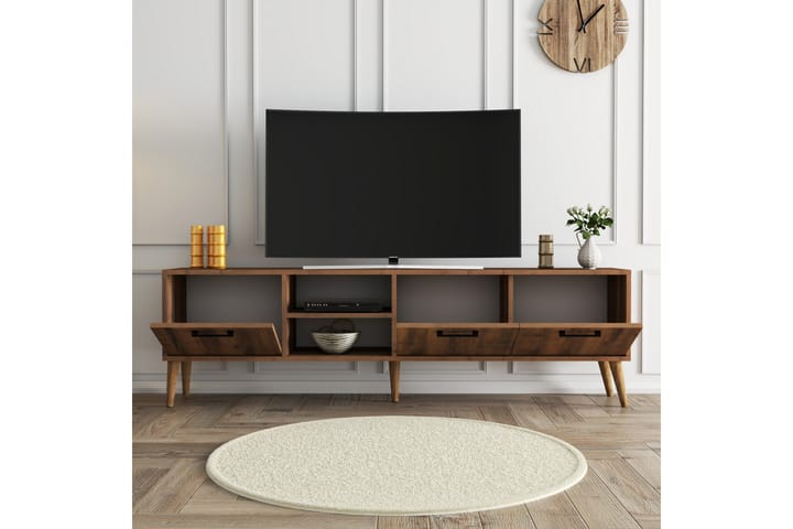 Essexa tv-taso 180x35 cm ruskea - Hanah Home - Huonekalut - TV- & Mediakalusteet - Tv taso & Mediataso