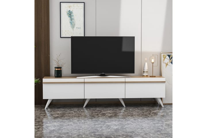 Valentina tv-taso 180x35 cm valkoinen - Hanah Home - Huonekalut - TV- & Mediakalusteet - Tv taso & Mediataso