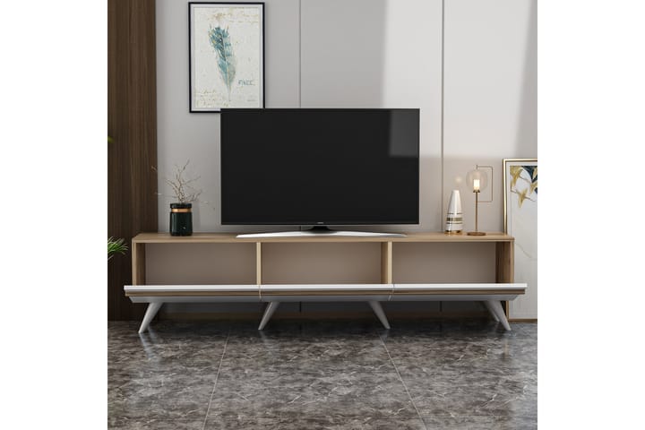 Valentina tv-taso 180x35 cm valkoinen - Hanah Home - Huonekalut - TV- & Mediakalusteet - Tv taso & Mediataso