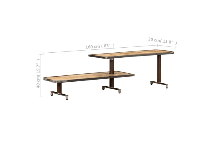 beBasic TV-taso 160x30x40 cm täysi mangopuu - Ruskea - Huonekalut - TV- & Mediakalusteet - Tv taso & Mediataso