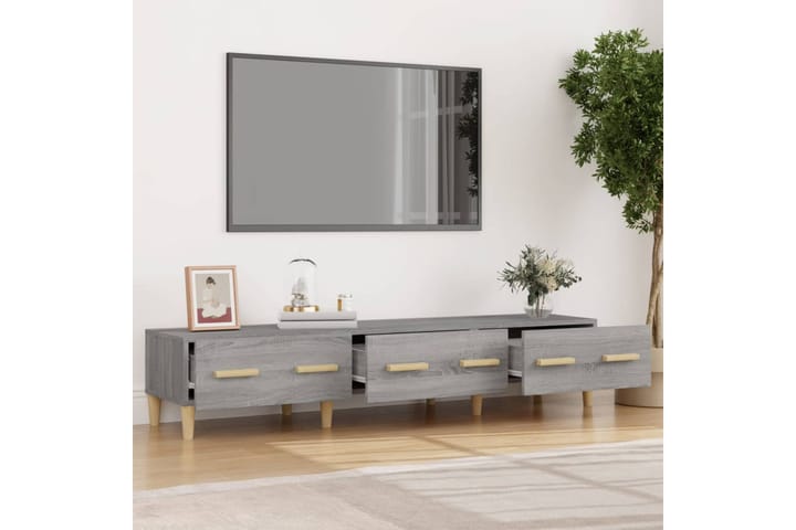 beBasic TV-taso harmaa Sonoma 150x34,5x30 cm tekninen puu - Harmaa - Huonekalut - TV- & Mediakalusteet - Tv taso & Mediataso