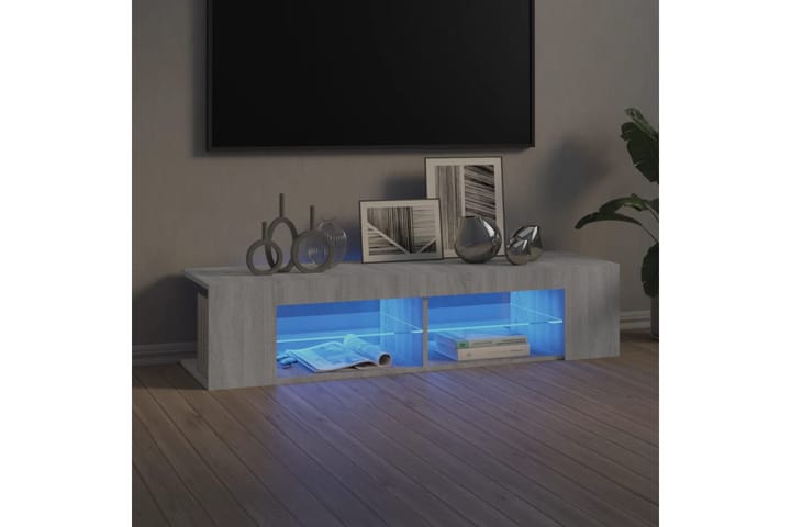 beBasic TV-taso LED-valoilla harmaa Sonoma 135x39x30 cm - Harmaa - Huonekalut - TV- & Mediakalusteet - Tv taso & Mediataso